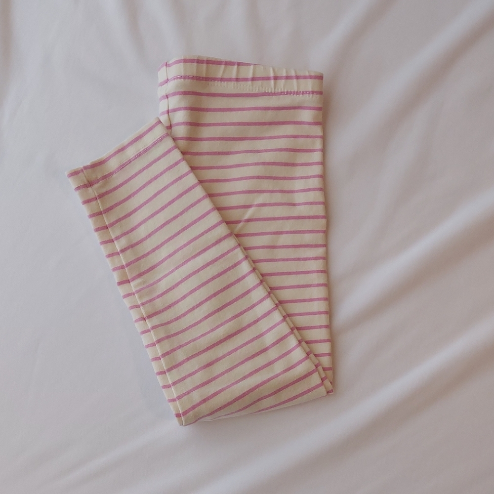 Hanna Andersson Pink and White Striped Leggings